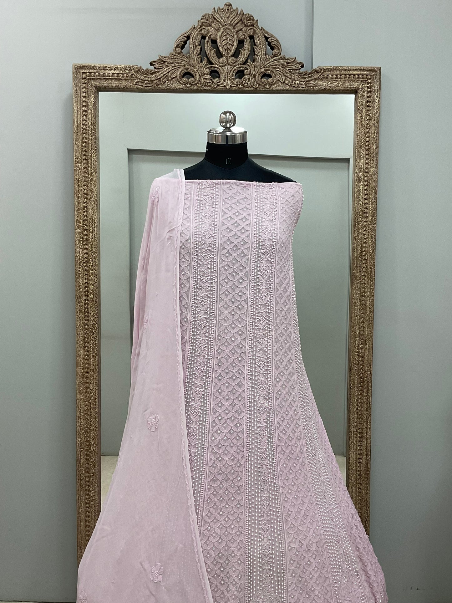 Anarkali Heavy Pearl, Cutdana and Sequence Lilac