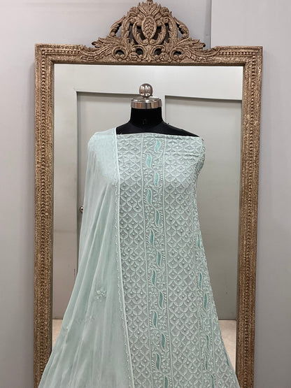 Cutdana Straight with Heavy Pearl Work Green