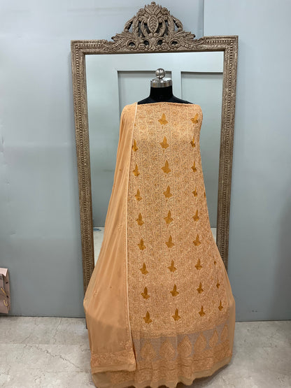 Cutdana Straight with Heavy Pearl Work Orange