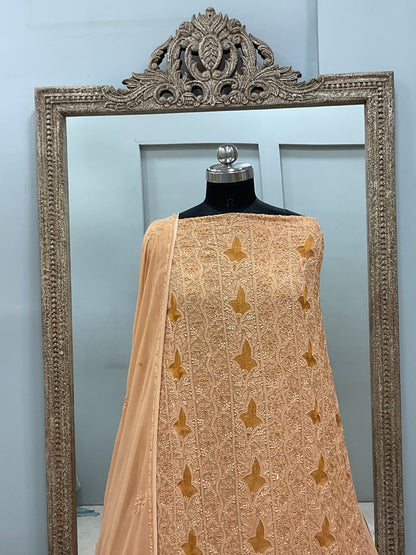 Cutdana Straight with Heavy Pearl Work Orange