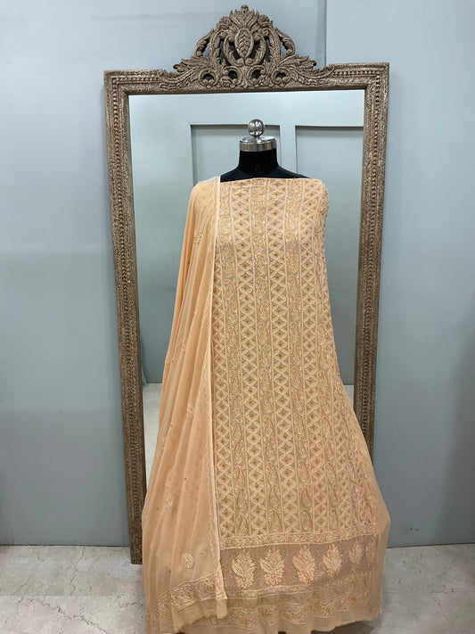 Cutdana Straight with Heavy Pearl Work Light Peach
