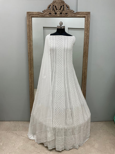 Anarkali Heavy Pearl, Cutdana and Sequence White 03