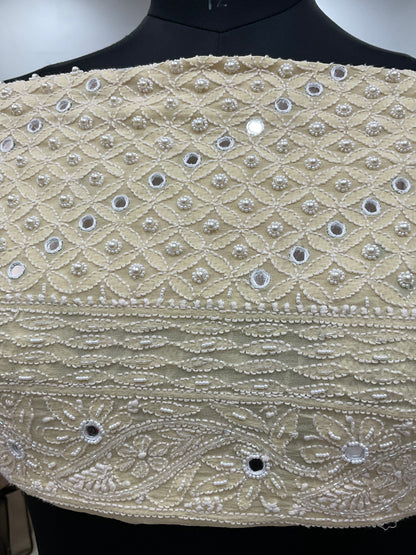 Georgette Lehenga Heavy Pearl and Sequence,Mirror Work Light Yellow