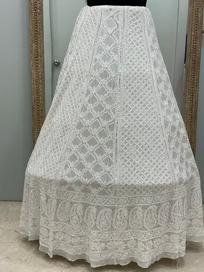 Pure Georgette Lehenga Heavy Sequnce,Cutdana and Pearl Work White