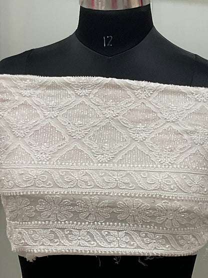 Pure Georgette Lehenga Heavy Sequnce,Cutdana and Pearl Work White