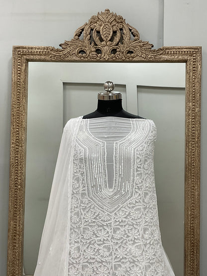 Pearl Gala Straight with Heavy Pearl Work White 04