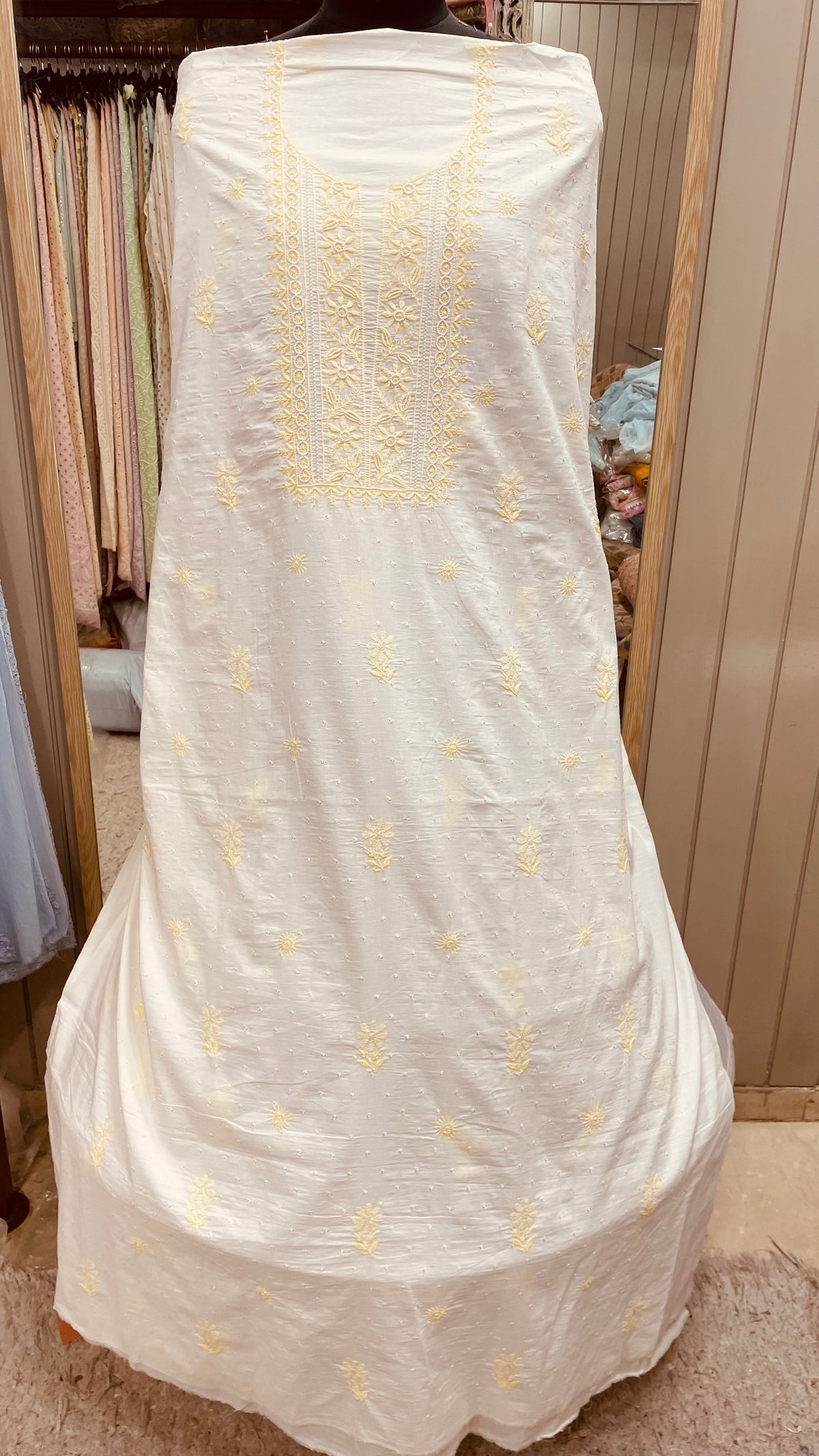 Pure Mul Cotton Straight Shirt Booty Base,Off White Yellow