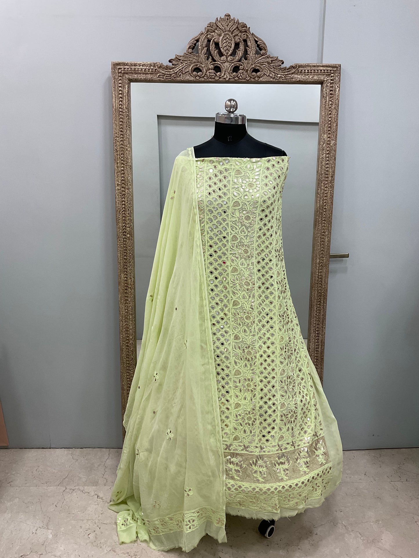 Gota And Real Mirror Straight Sea Green