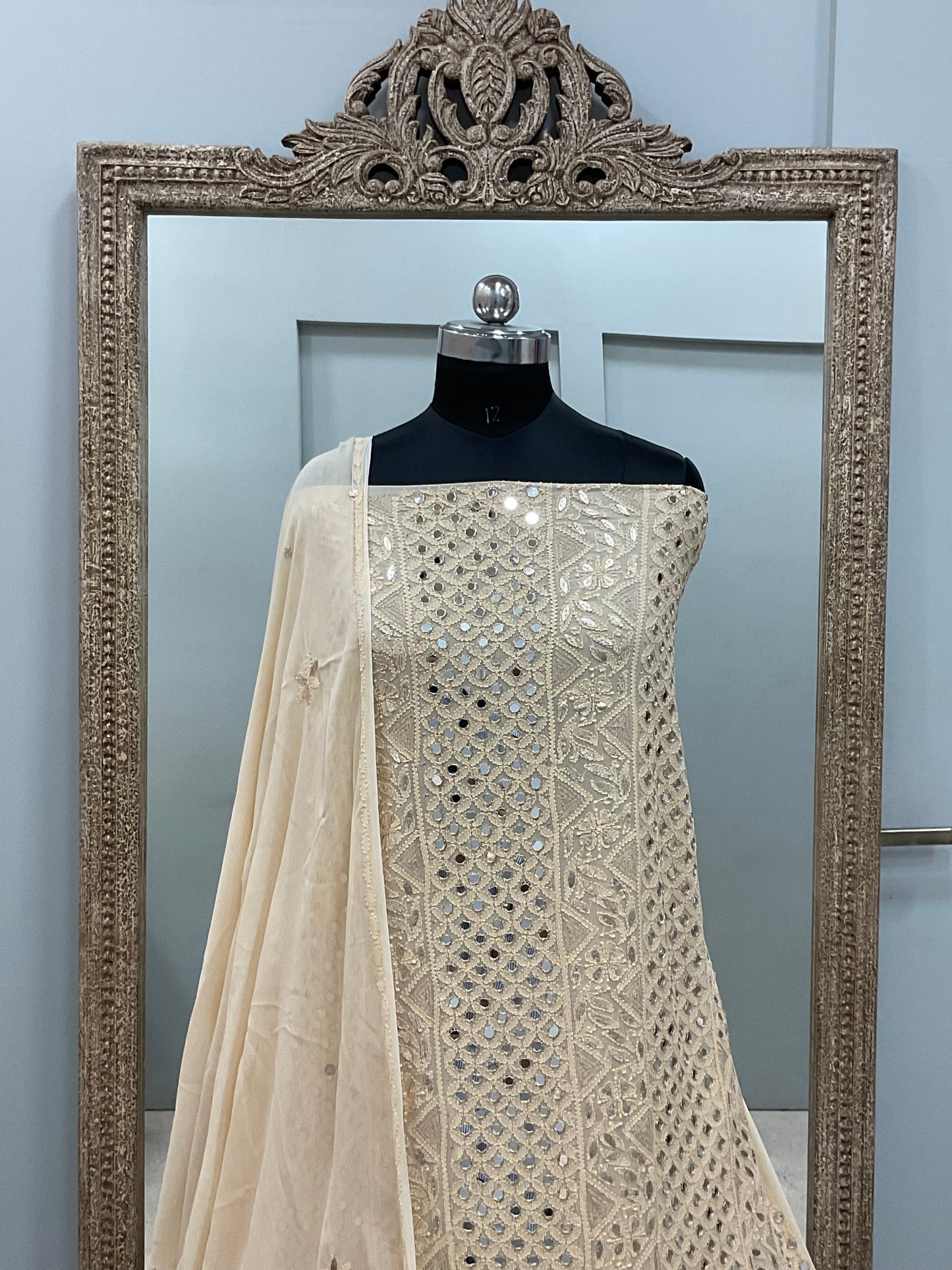 Gota And Real Mirror Straight  Beige