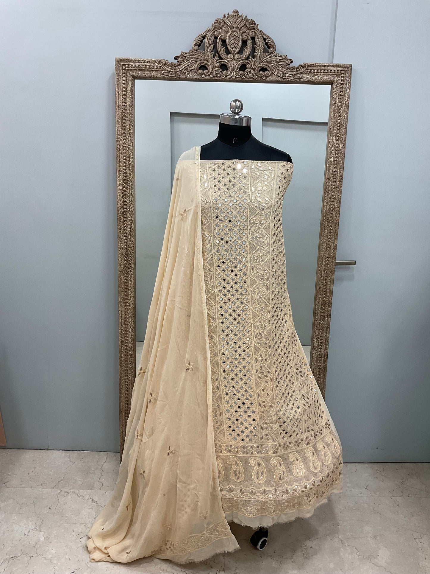 Gota And Real Mirror Straight  Beige