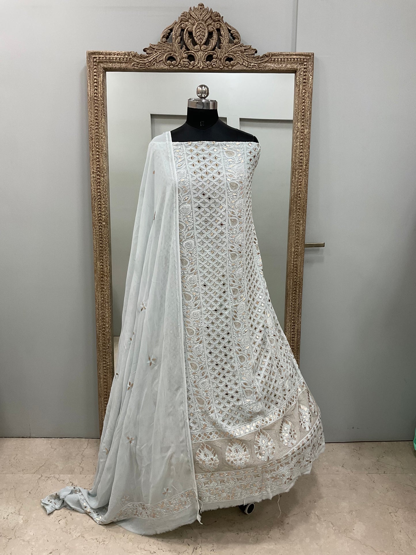 Gota And Real Mirror Straight Powder Blue