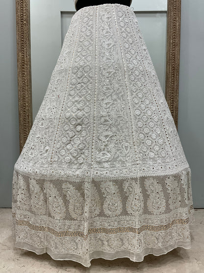 Pure Georgette Lehenga With Heavy Mukaish Work Off White 02