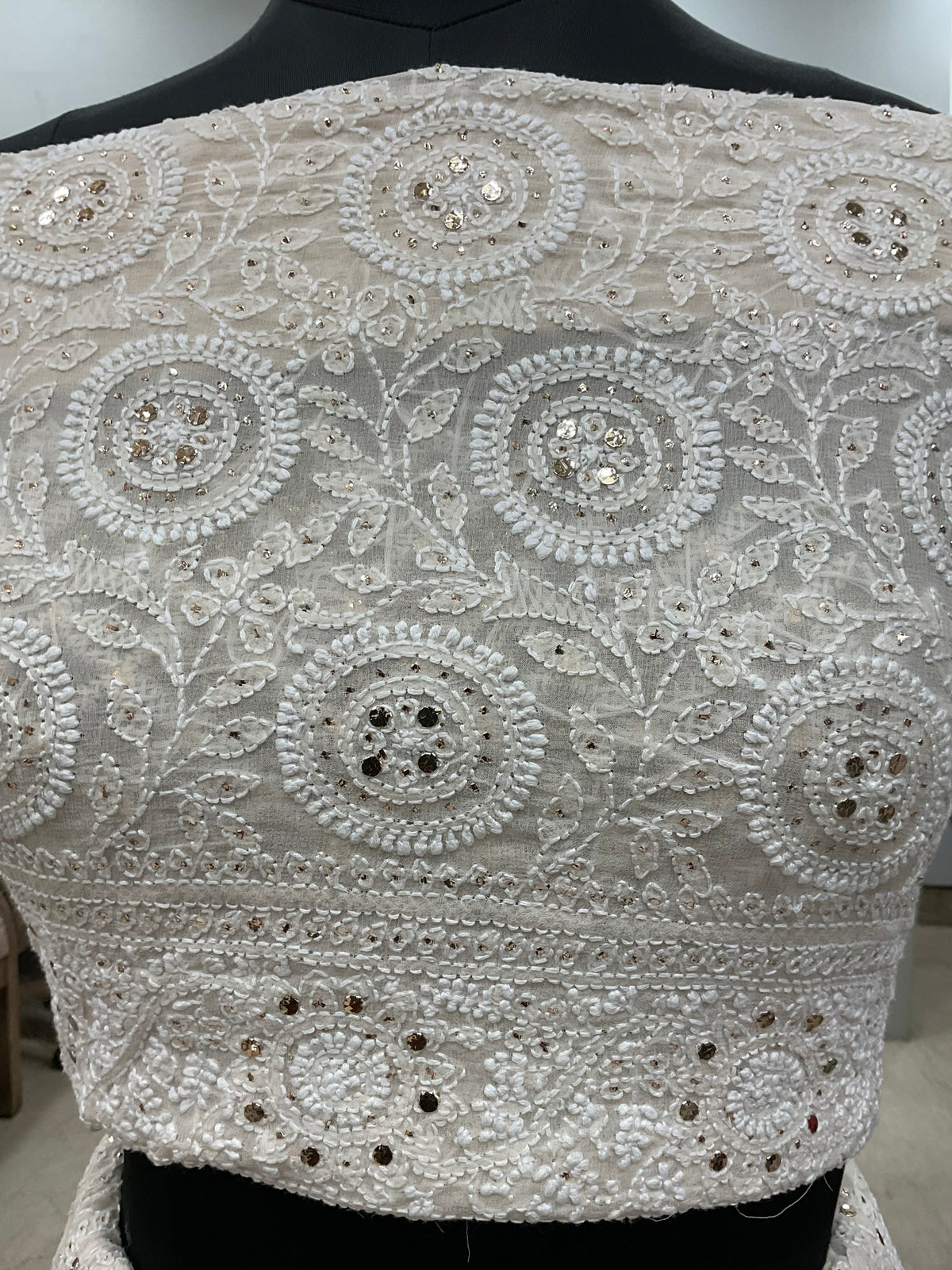 Pure Georgette Lehenga With Heavy Mukaish Work Off White 01