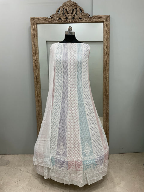 Anarkali Heavy Coloured Cutdana Offwhite 02