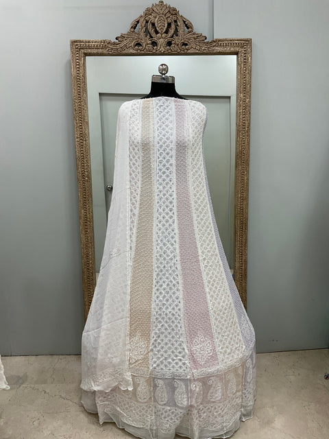 Anarkali Heavy Coloured Cutdana Offwhite 03