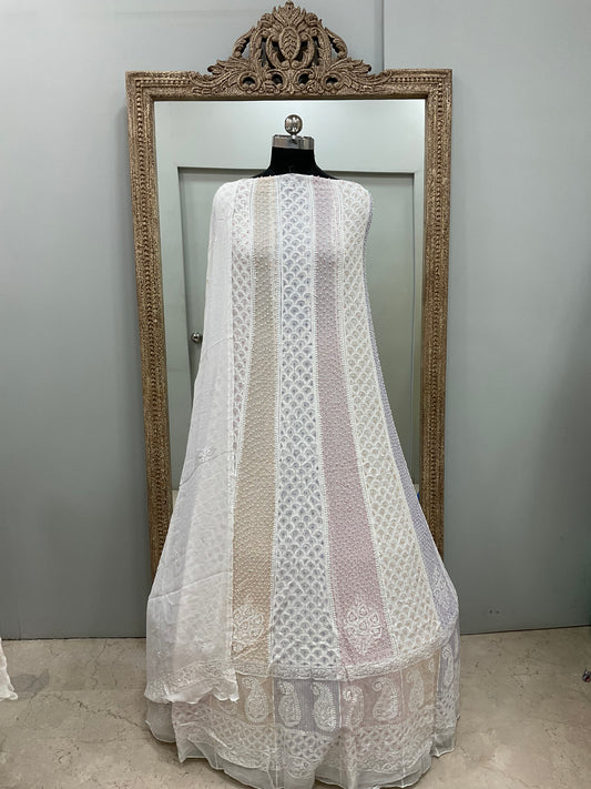 Anarkali Heavy Coloured Cutdana Offwhite 03