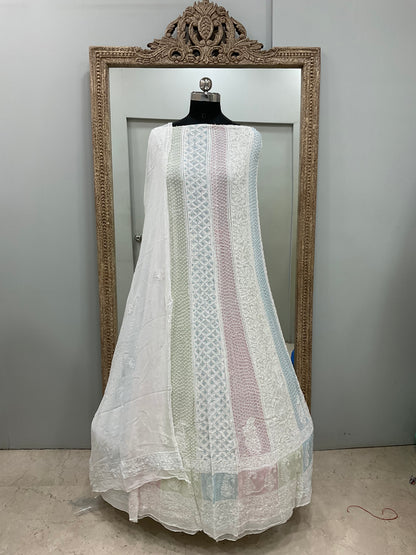 Anarkali Heavy Coloured Cutdana Offwhite 04