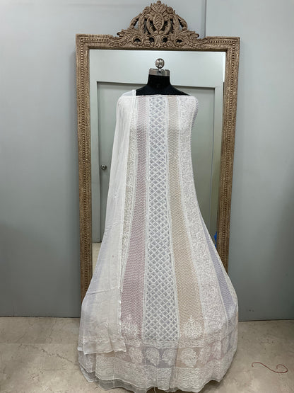 Anarkali Heavy Coloured Cutdana Offwhite 05