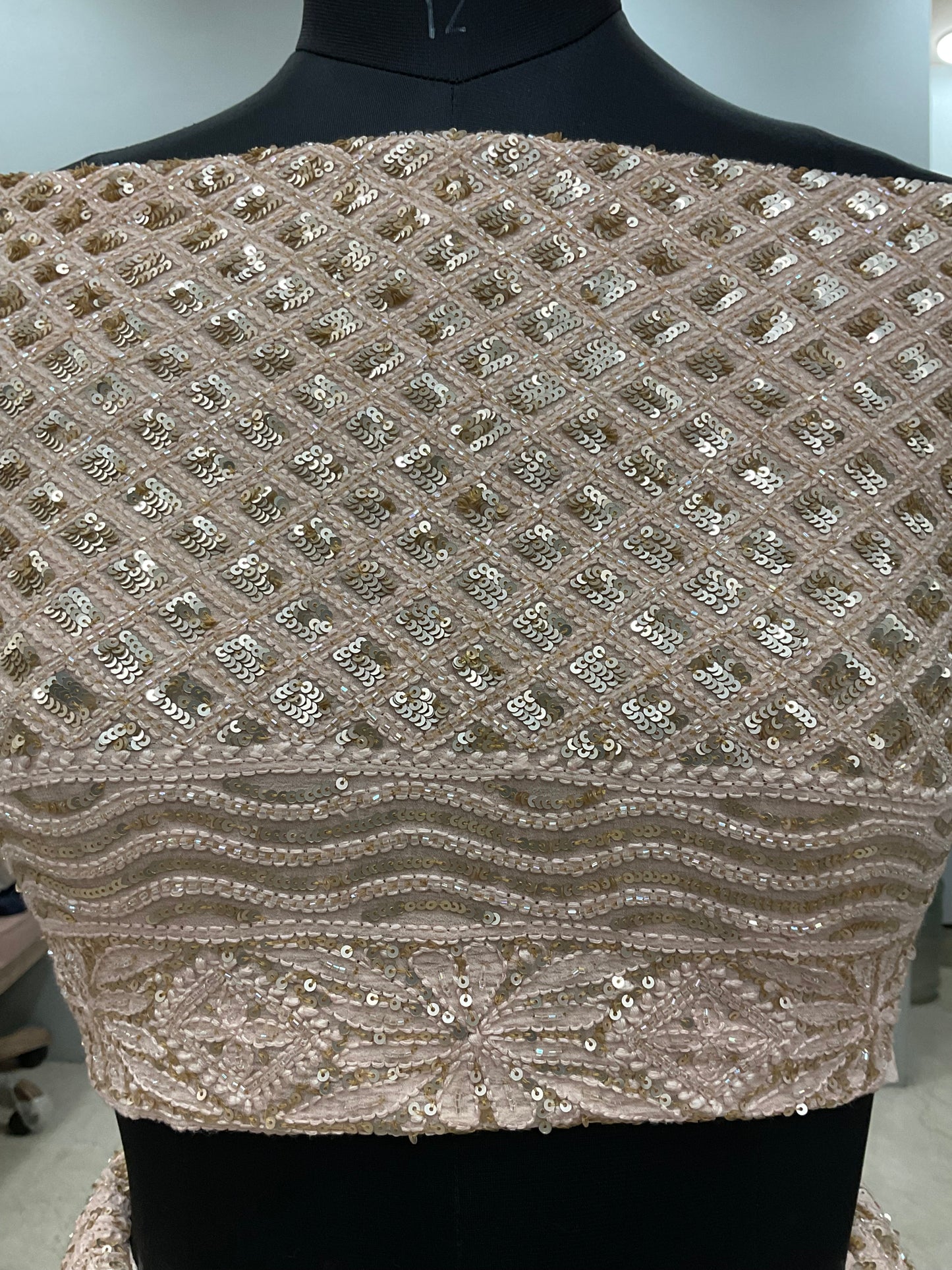 Pure Georgette Lehenga Heavy Sequnce,Cutdana and Pearl Work Peach