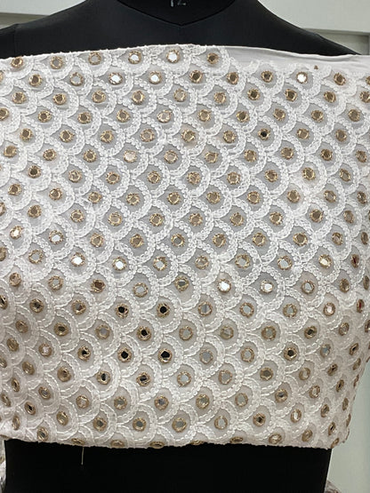 Pure Georgette Lehenga With Heavy Gota Mirror Work White 02