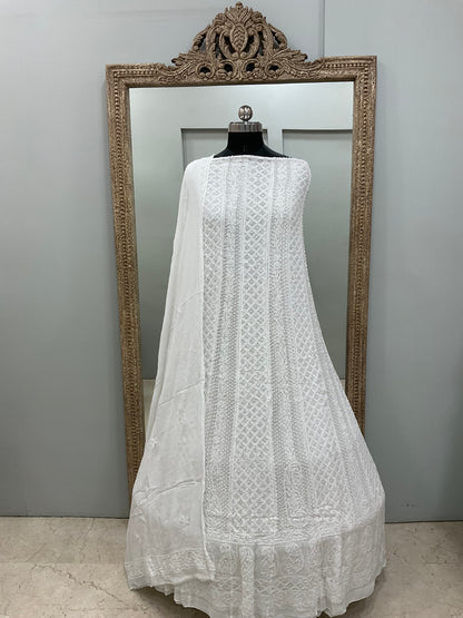 Anarkali Heavy Pearl, Cutdana and Sequence White 01