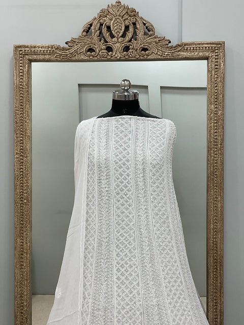 Anarkali Heavy Pearl, Cutdana and Sequence White 01