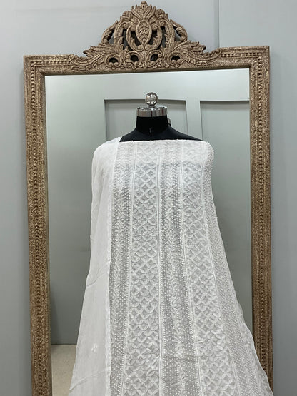 Anarkali Heavy Pearl, Cutdana and Sequence White 02