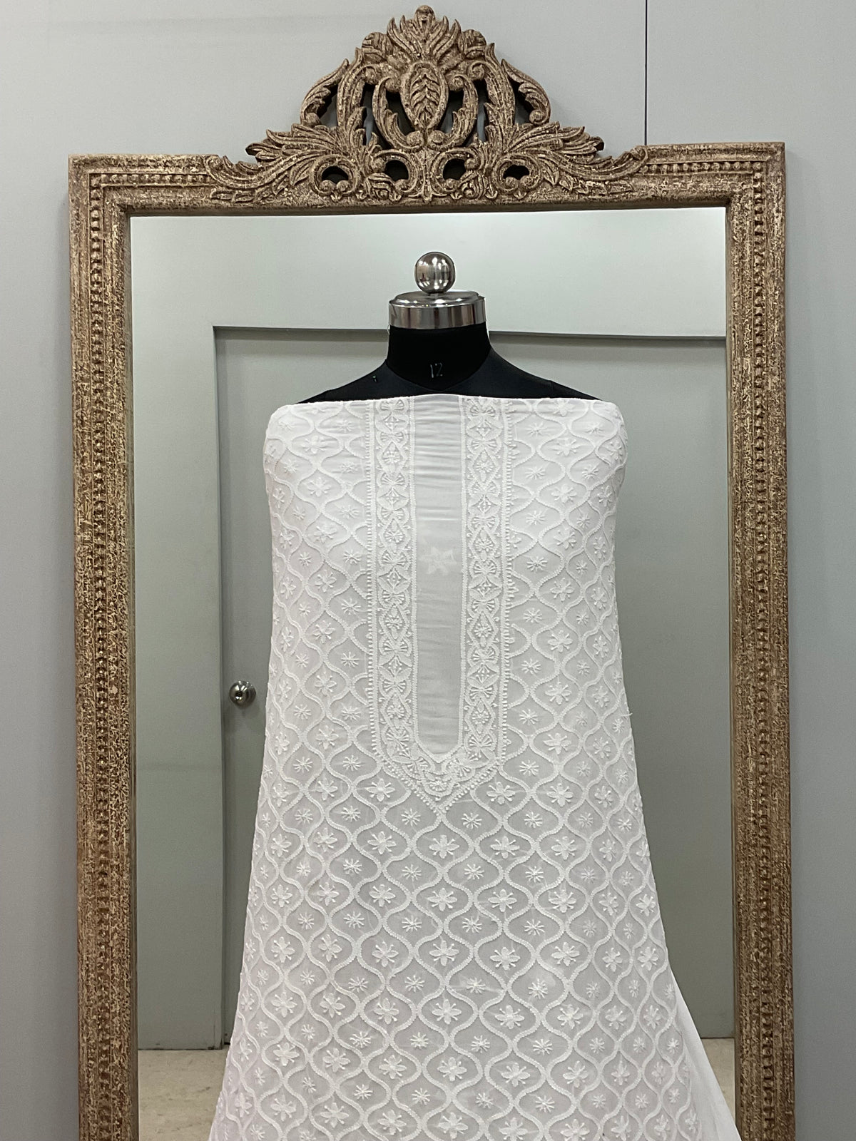 Premium Gents Kurta Semi Georgette White 07