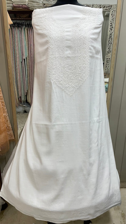 Gents Kurta Pure Linen Cotton Booty Off White 02