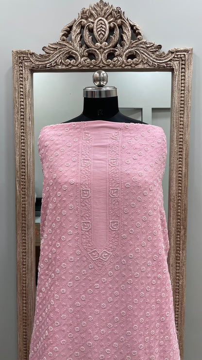 Gents Kurta Pure Chanderi Front Jaal Heavy Cutdana and Pearl Pink