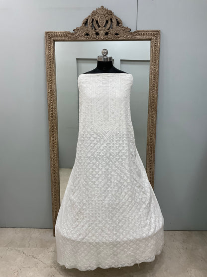 Premium Gents Kurta Pure Georgette White 04