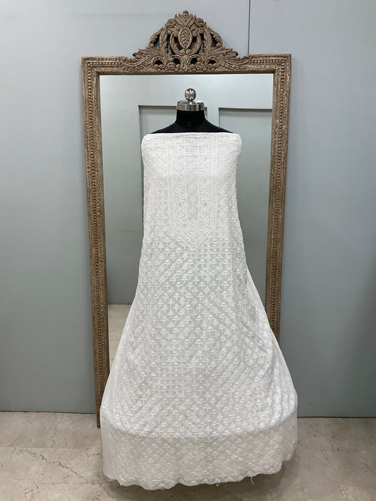 Premium Gents Kurta Pure Georgette White 04