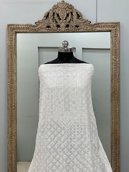 Premium Gents Kurta Pure Georgette White 04