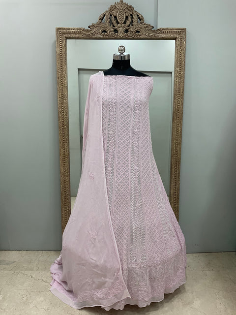 Anarkali Heavy Pearl, Cutdana and Sequence Lilac