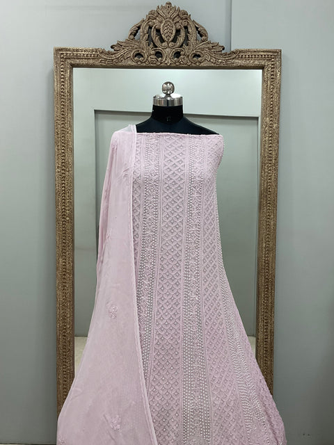 Anarkali Heavy Pearl, Cutdana and Sequence Lilac
