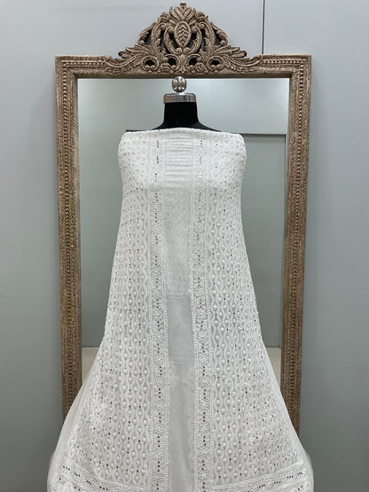 Premium Gents Sherwaani Pure Georgette with Mukaish Work Off-White