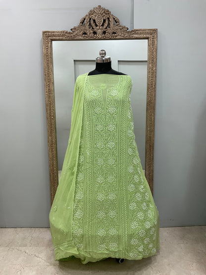 Pearl Gala Straight with Heavy Pearl Work Green