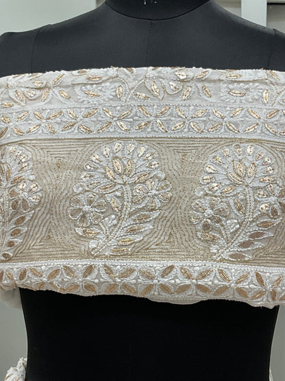 Pure Georgette Lehenga With Heavy Gota Mirror Work Off White 02