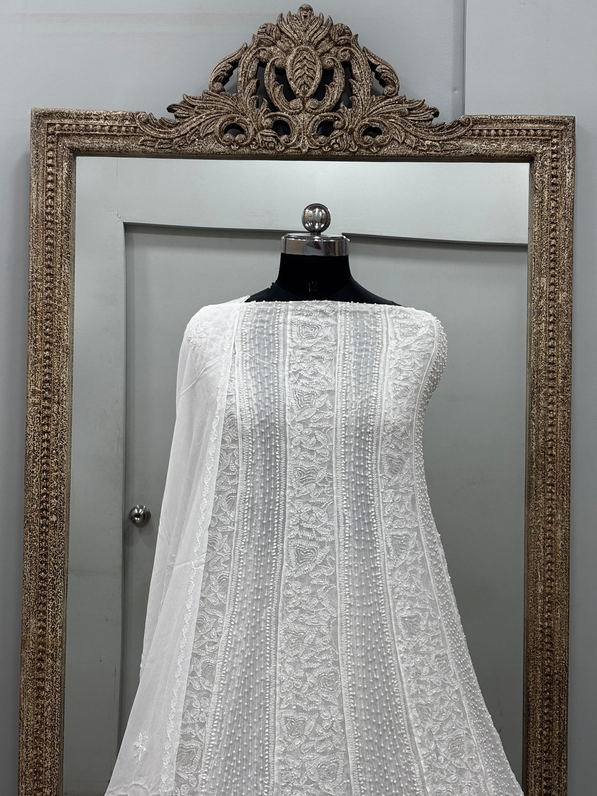Anarkali Heavy Pearl And Cutdana Offwhite 01