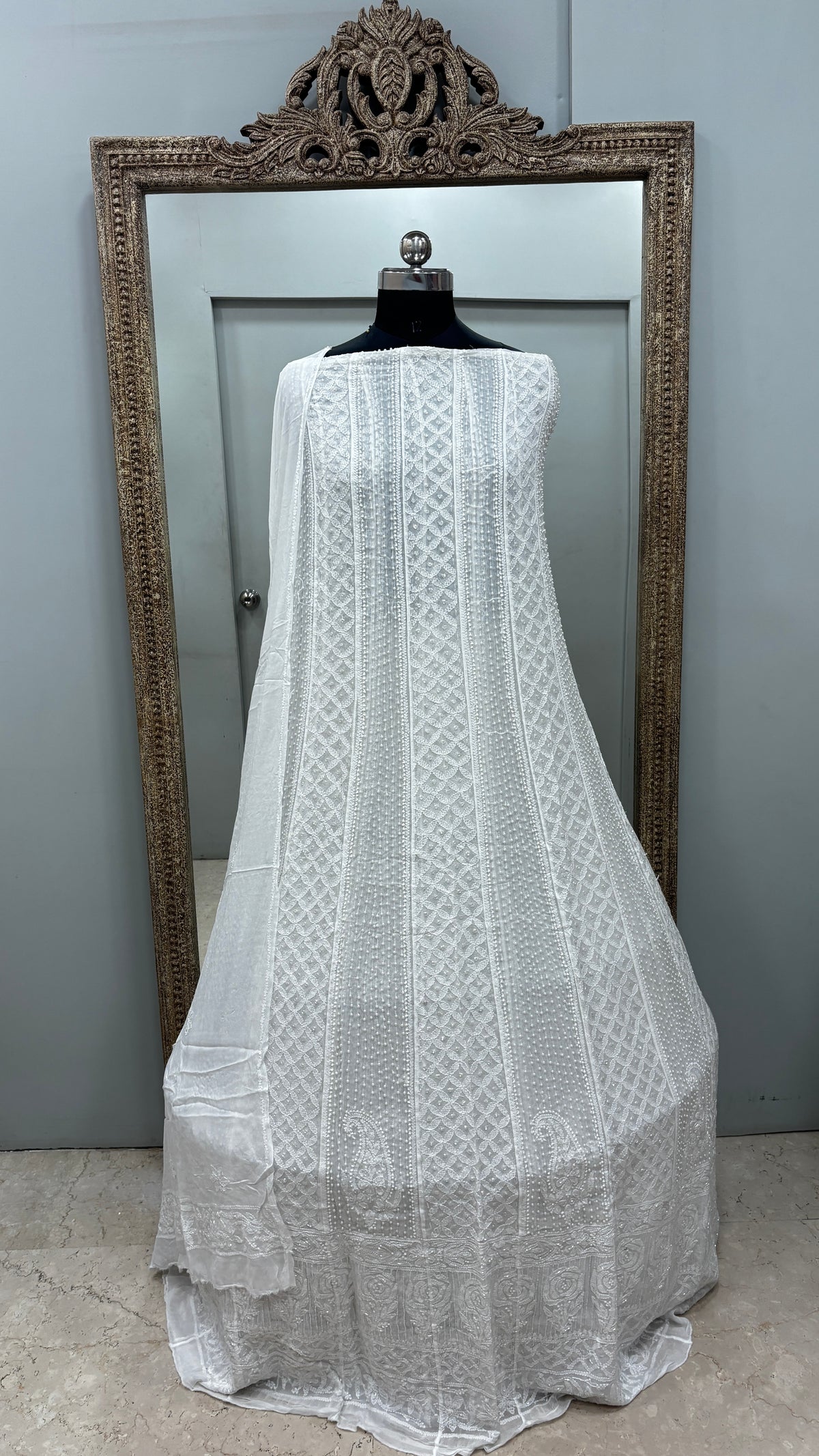 Anarkali Heavy Pearl And Cutdana Offwhite 02