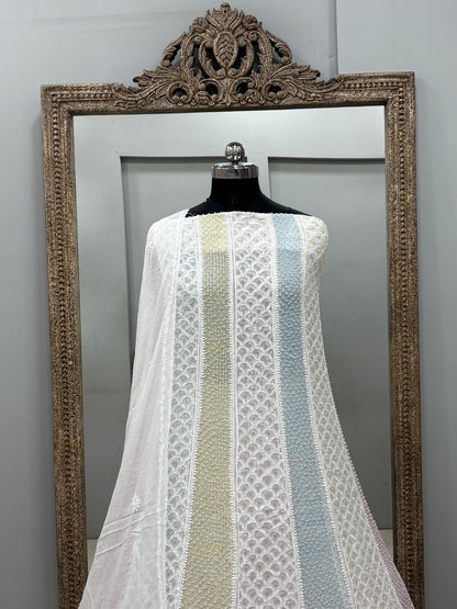 Anarkali Heavy Coloured Cutdana Offwhite 01
