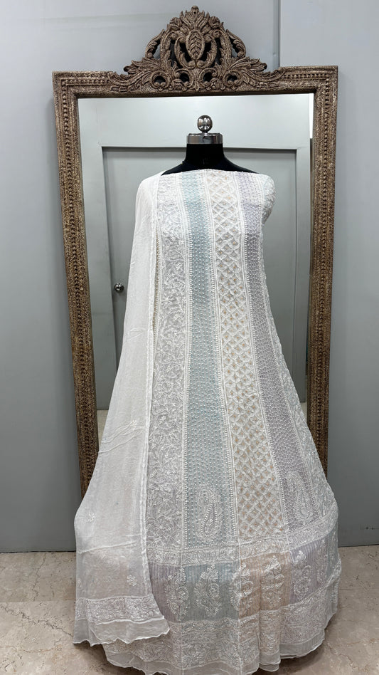 Anarkali Heavy Coloured Cutdana Offwhite 03