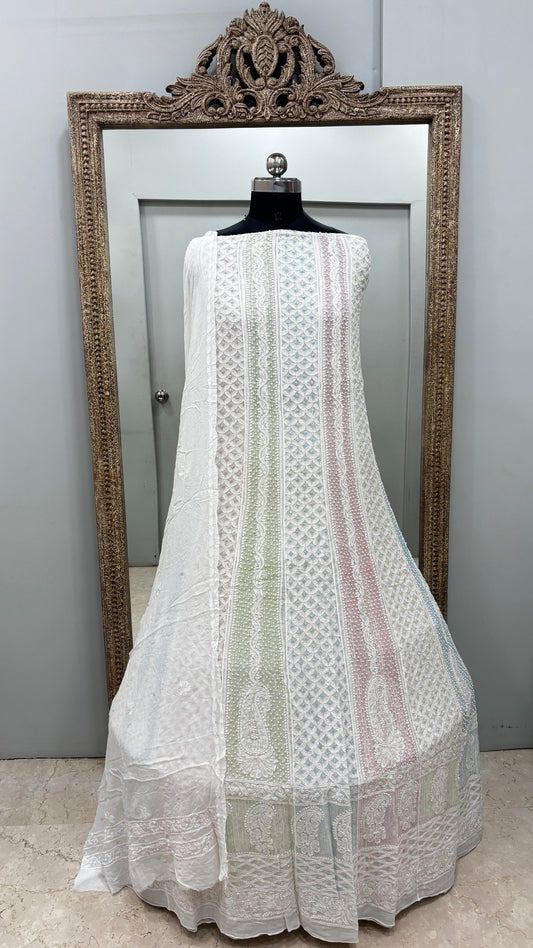 Anarkali Heavy Coloured Cutdana Offwhite 02