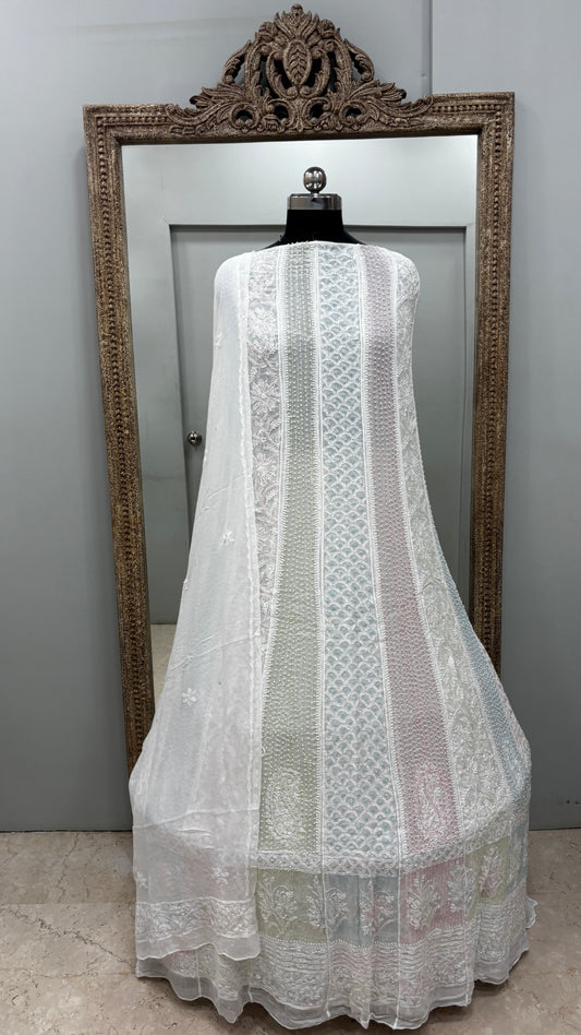 Anarkali Heavy Coloured Cutdana Offwhite 06