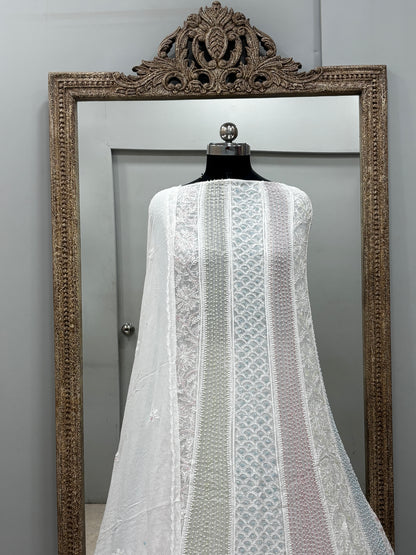 Anarkali Heavy Coloured Cutdana Offwhite 06