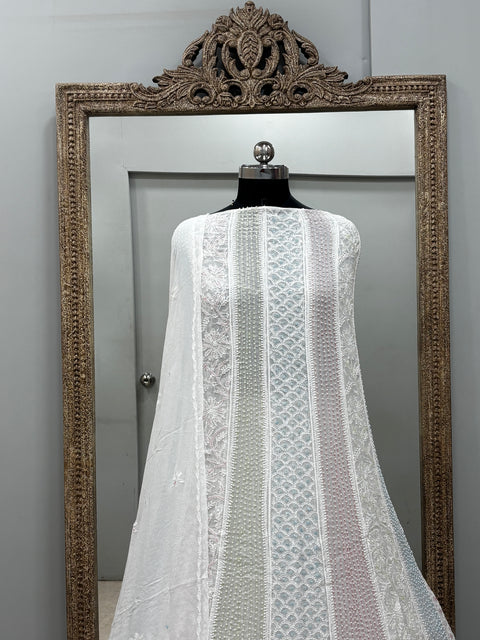 Anarkali Heavy Coloured Cutdana Offwhite 06