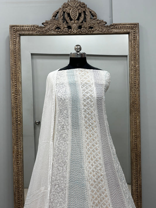 Anarkali Heavy Coloured Cutdana Offwhite 03