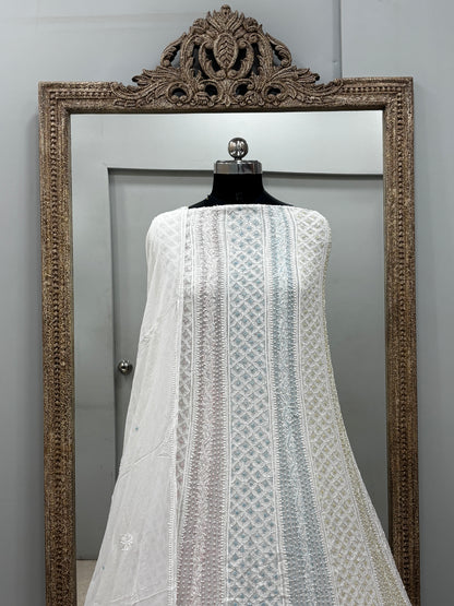 Anarkali Heavy Coloured Cutdana Offwhite 04