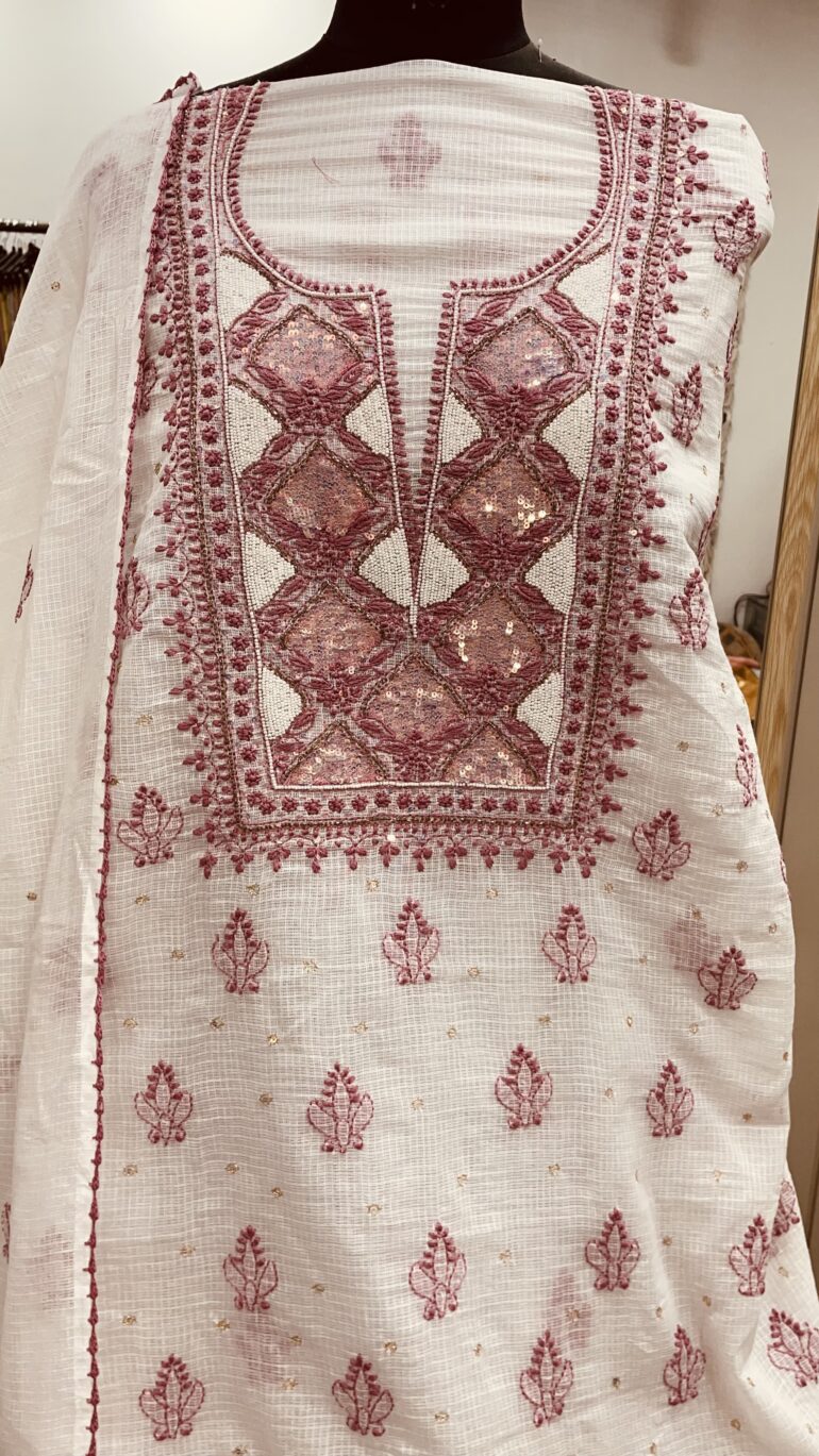 Kota Cotton Booty Heavy Sequence Addon Base Off White, Hot Pink