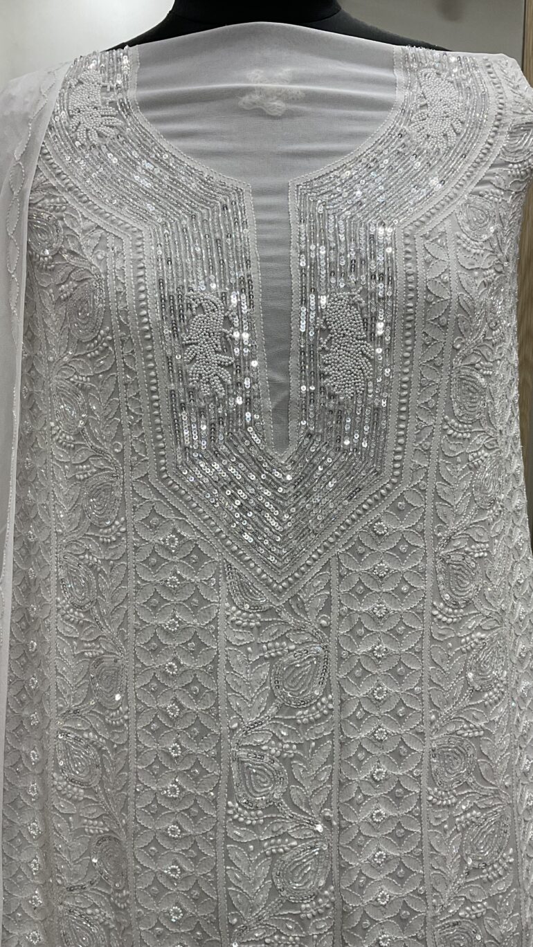 Pearl and Cutdana with Sequence Gala Straight Ice Grey (P.N)